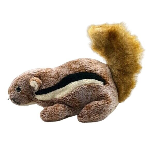 Ty Beanie Babies Realistic Chipmunk Plush 7" Stripe Fluffy Tail Chipper Vintage - Picture 3 of 8